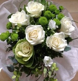 Contemporary White & Limes FLowers For Valentines Day