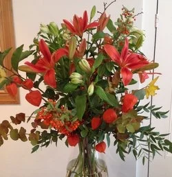 Opulent Vase Red Flowers