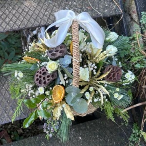 Christmas Fresh Flower Basket
