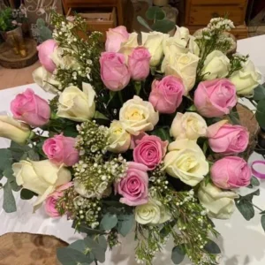 cream or pink rose bouquets valentines day gift for her