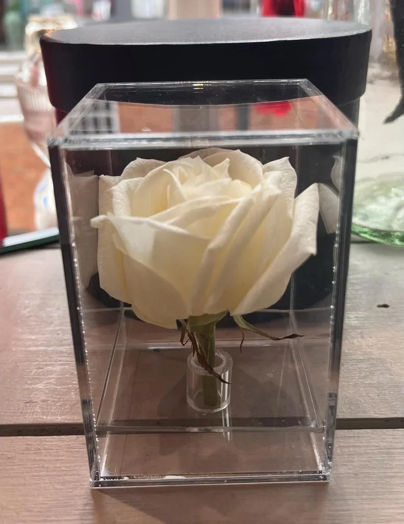 perfect single rose in a box valentines day gift for her